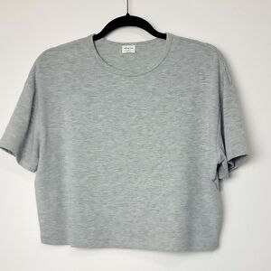 WILFRED FREE ARITZIA CROPPED BOXY GRAY SHORT SLEEVE TEE SIZE X SMALL